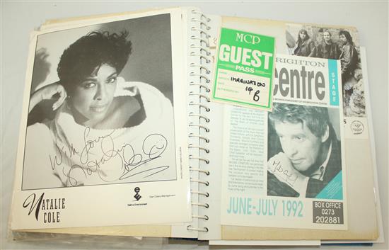 Five autograph albums and two albums of signed photos of 1980s-90s pop stars and celebrities